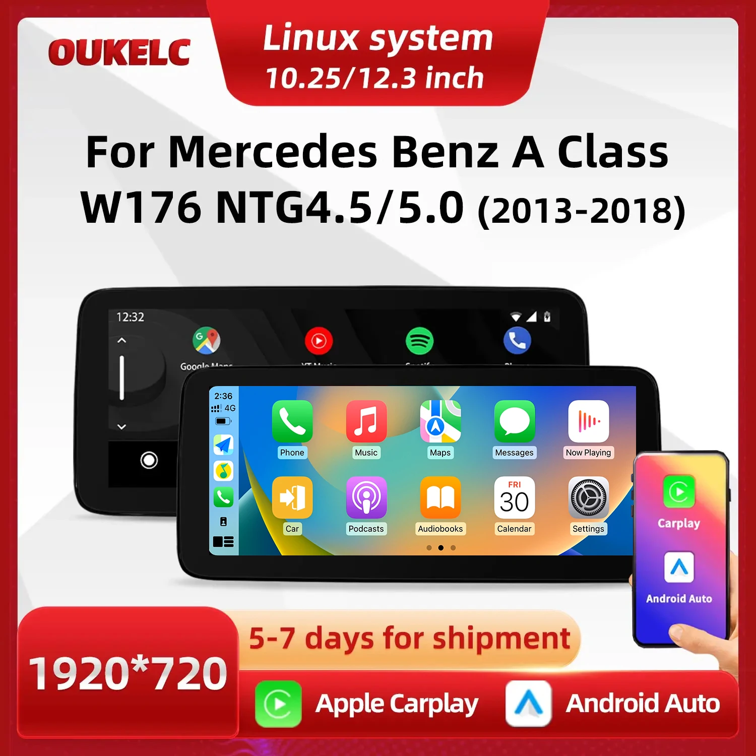 

For Mercedes Benz A Class W176 NTG4.5 NTG5.0 Wireless Carplay Car Play Multimedia Player Touch Screen Monitor Video Navigation