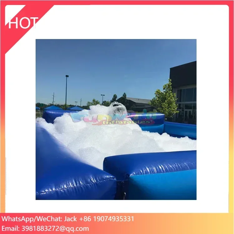 Commercial Blue Inflatable Foam Pit for Kids Adults Outdoor Backyard Carnival Game Soap Pool Party Accessory Blower Included