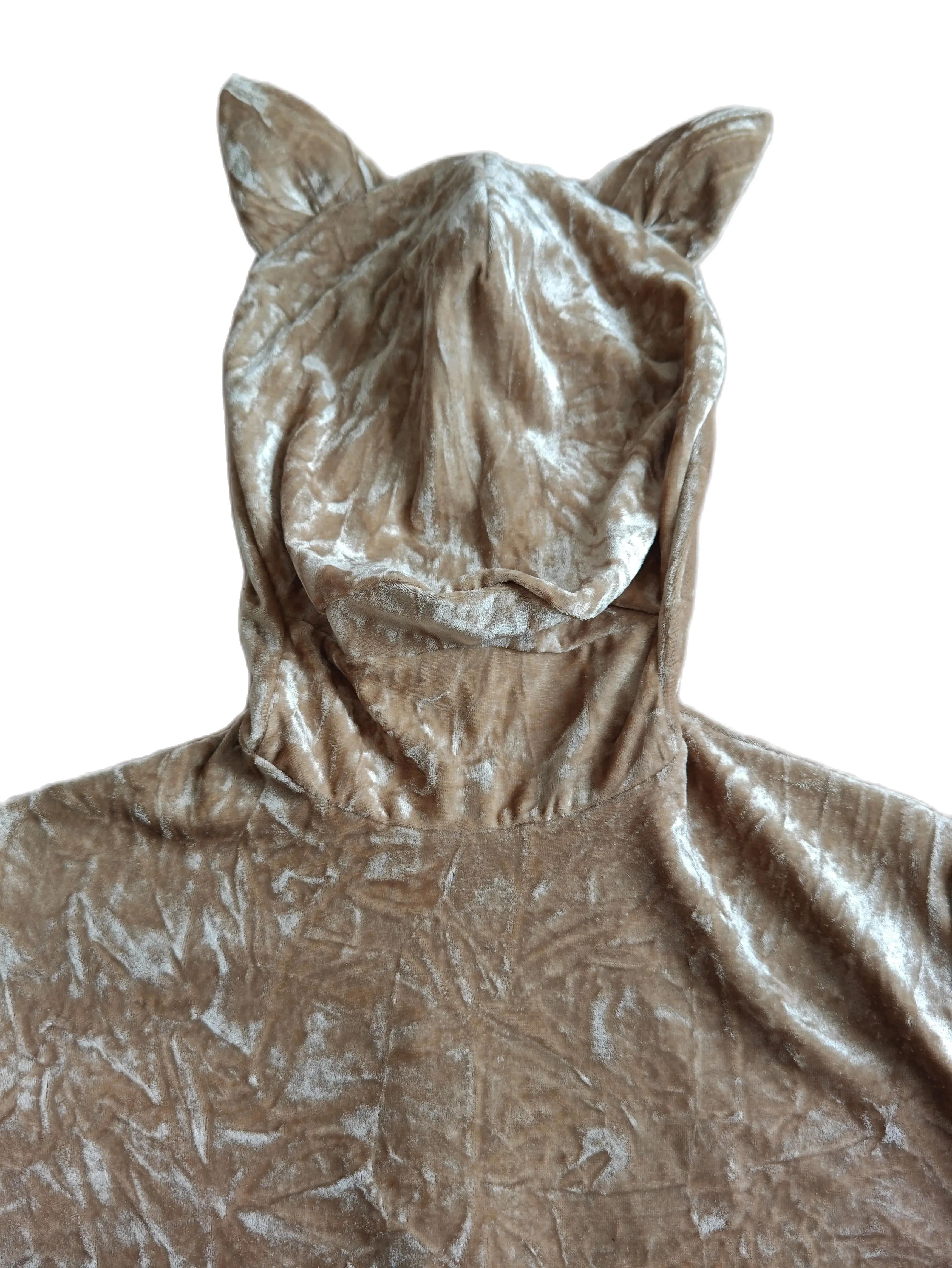 Fantasia Cosplay Animal Halloween, Macacão com Orelhas e Cauda, Calças Justas de Veludo, Bodysuit Completo, Ternos Zentai, Vestido extravagante, Pele enrugada