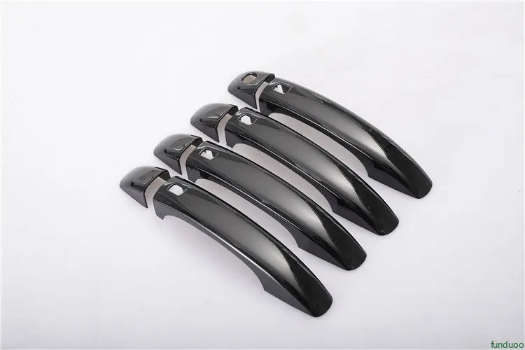New Glossy Black Chrome Car Door Handle Bowl Cover Sticker for Audi S4 A5 2009 -2015 Styling Accessories