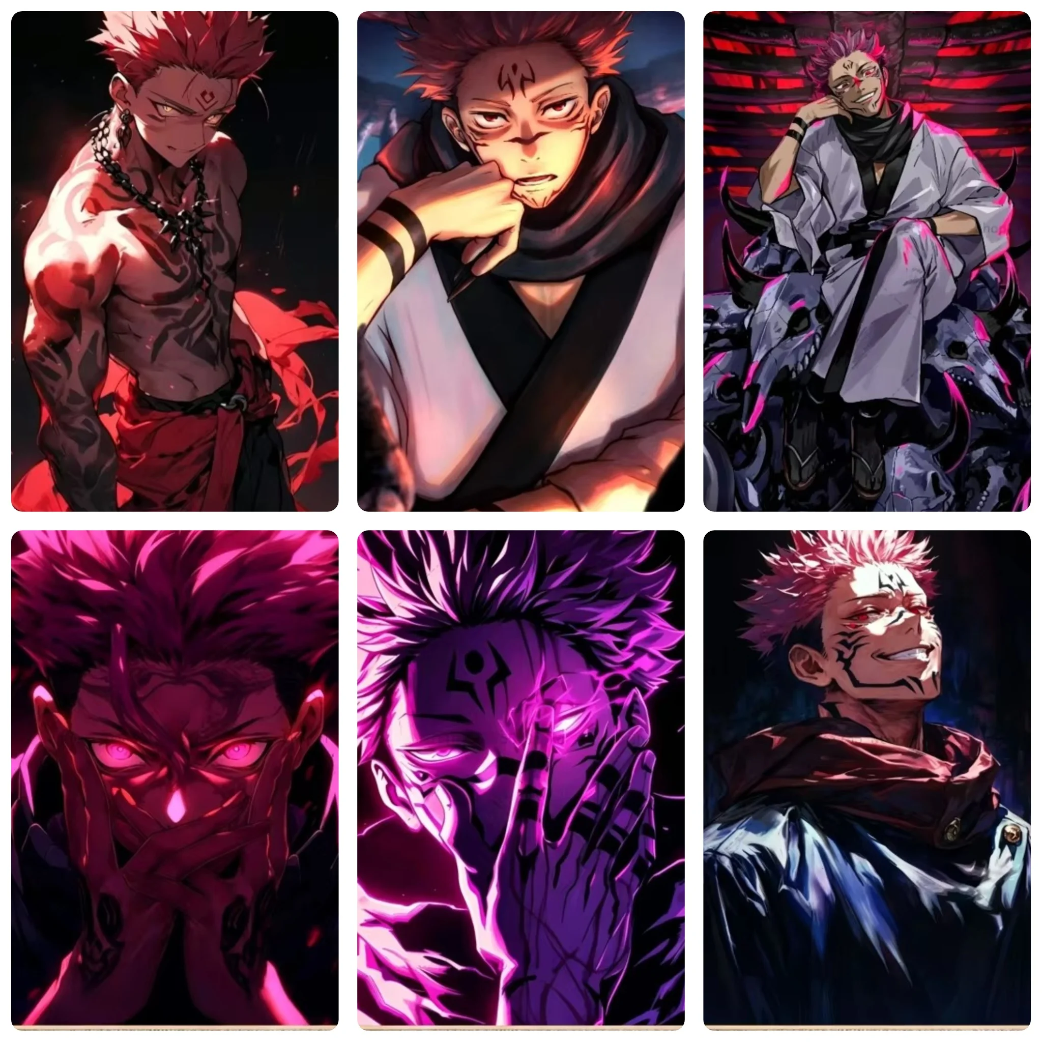 Jujutsu Kaisen Diamond Painting, Ryomen Sukuna Dark Glowing Character, Trendy Wall Art Decoration for Anime Fan Bedroom Space