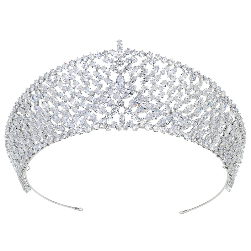 Tiaras and Crown HADIYANA Vintage And Delicate Wedding Hair Accessories BC4649 Hair Jewelry Zirconia Corona Princesa
