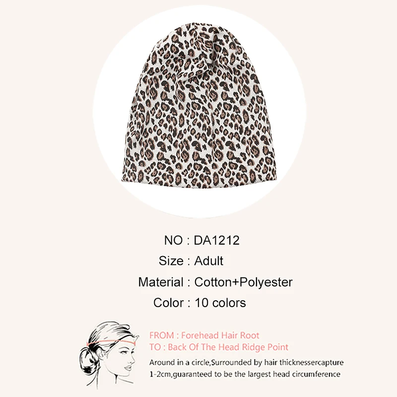 New Women Autumn Winter Leopard print Warm Beanies Skullies Adult Casual Outdoor Sport Hat Soft Brand Knit Cotton Female Bonnet