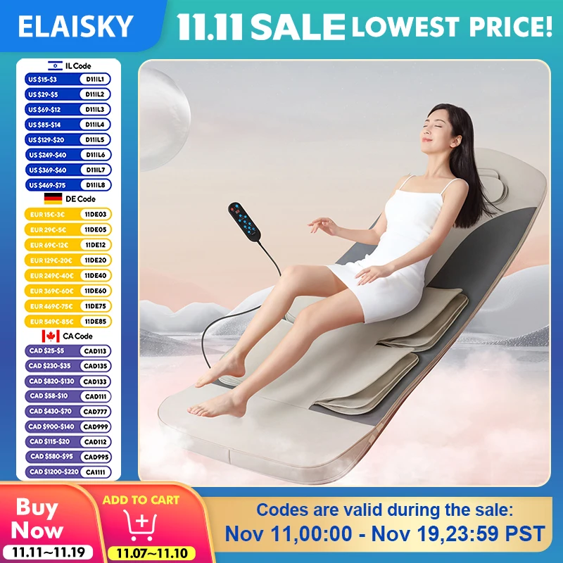 

3D стереоскопический электрический массажный матрас с подогревом, подушка безопасности, массажер для талии, домашняя подушка для массажа шеи и поясницы всего тела