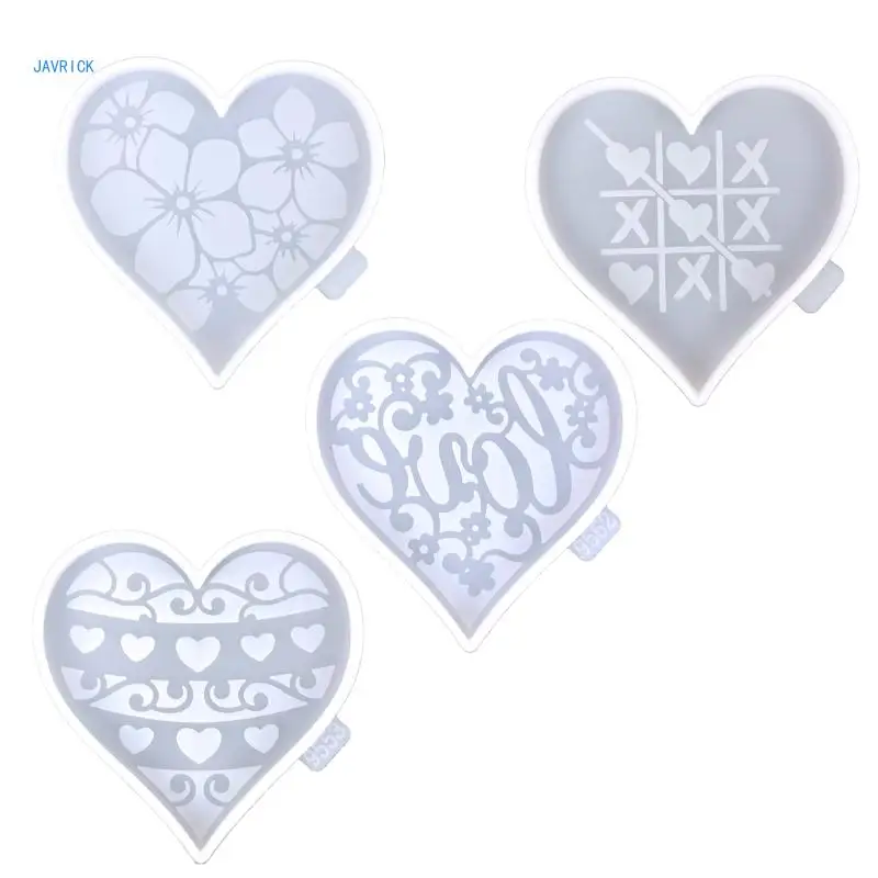 

Love Heart Tray Mold Silicone Epoxy Resin Placemat Mold Used to Make Artificial Pieces Coasters