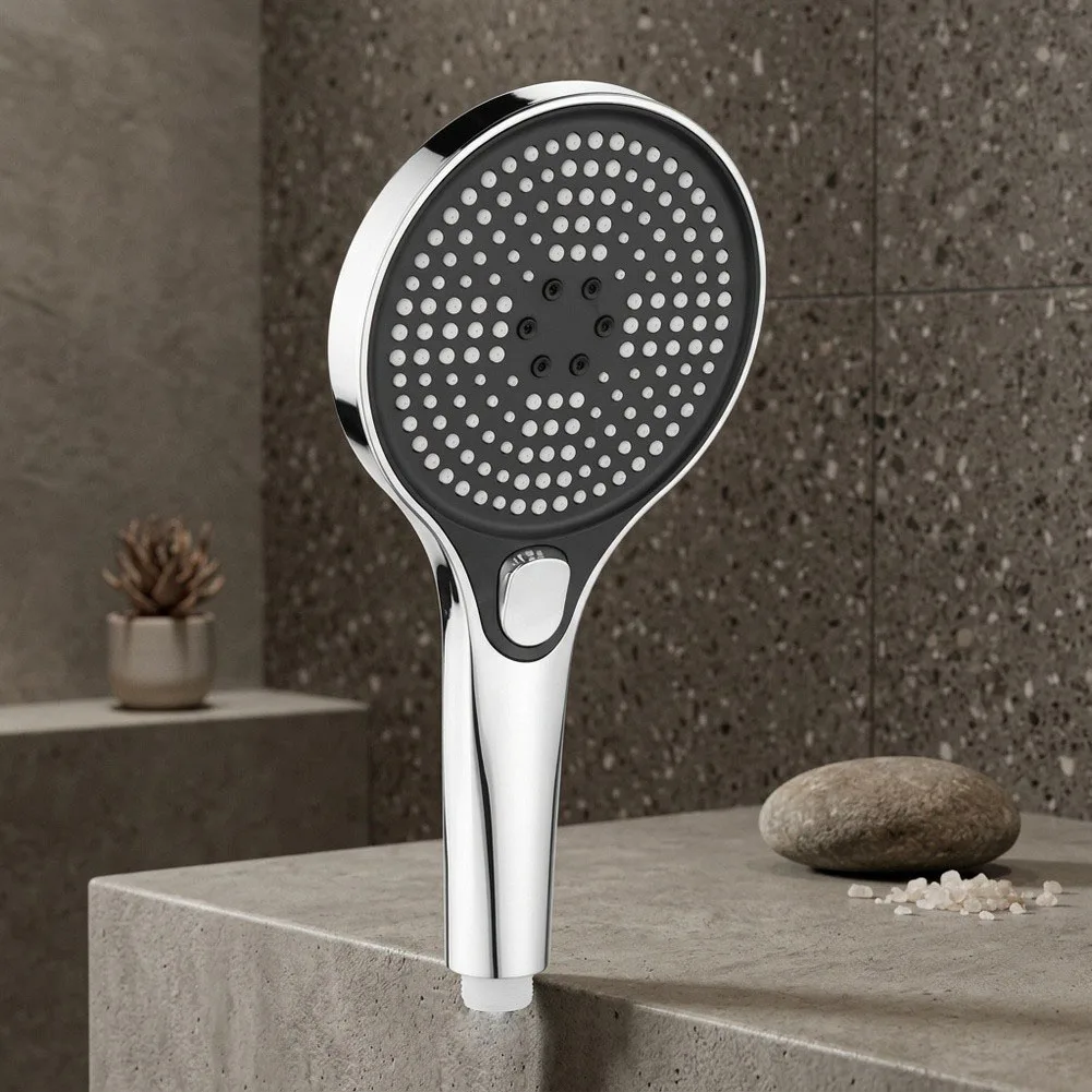 Handheld Shower Head with 3 Adjustable Spray Settings Designed for Bathroom Cleaning and Personal Showering Needs