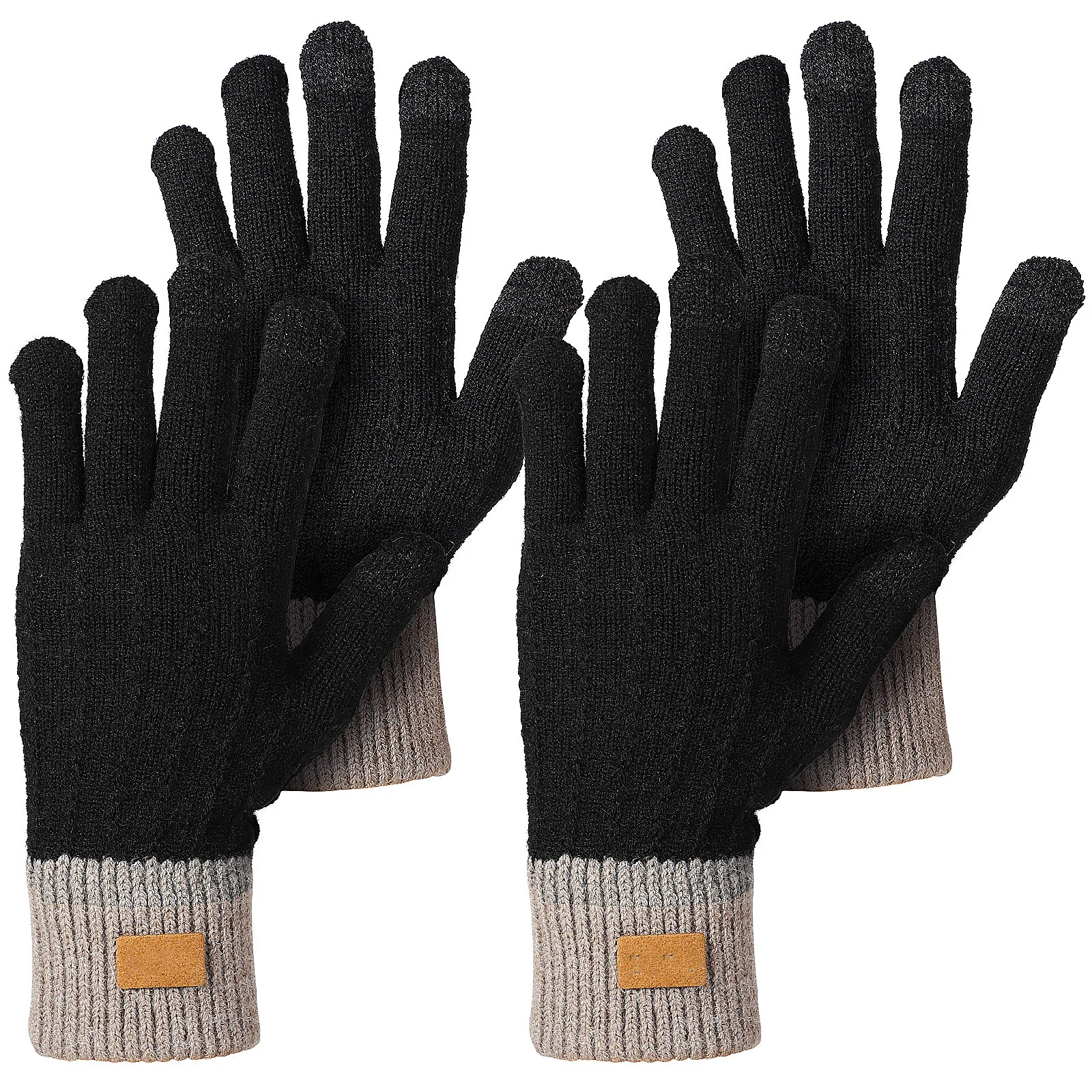 

2Pairs Thermal Gloves Winter Warm Touchscreen Anti Slip for Men Women Stylish Fleece Mittens Thermal Gloves for Men,
