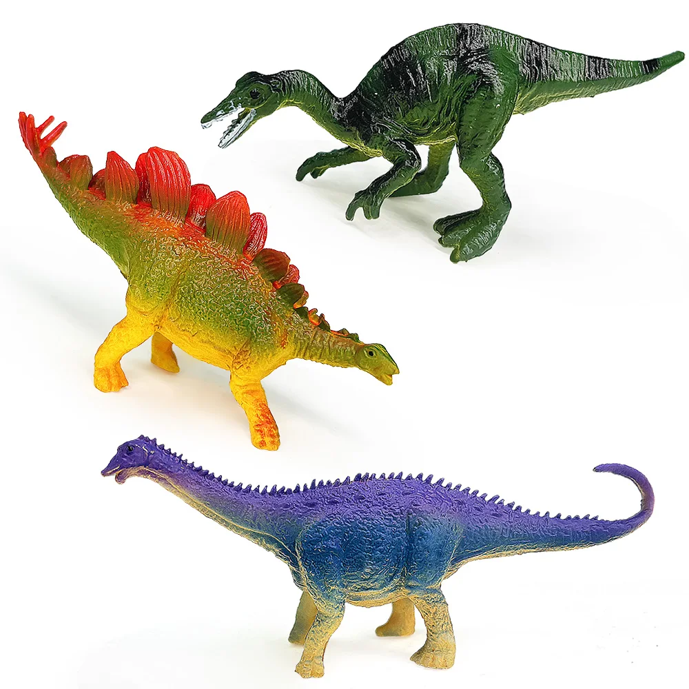 12PCS Jurassic Dinosaur Set VTriceratops, Pterosaurs, mosasaurs, stegosaurus Model Action Figures PVC Collection Kids Toy Gifts