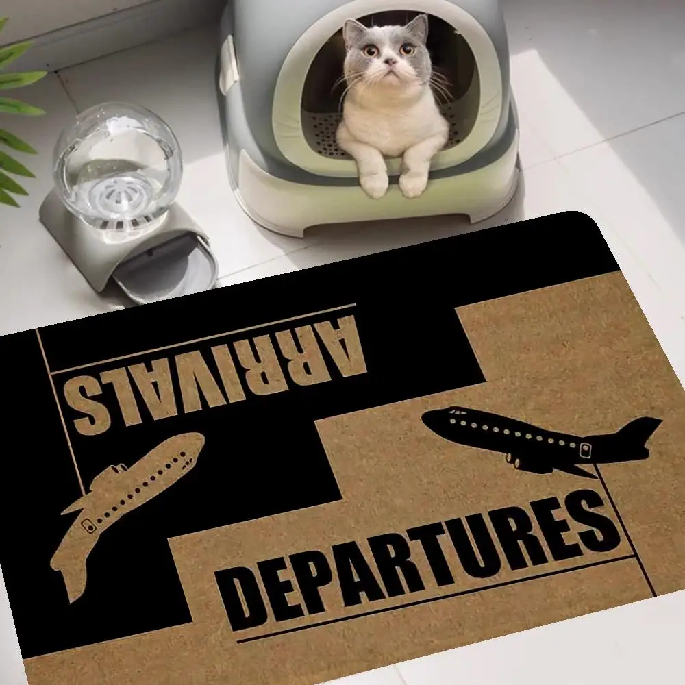 Airplane Departure Arrival  Floor Mat Floor Carpet Room Bedroom Decoration Balcony Anti-Slip Doormat Living Room Hotel Decor Mat