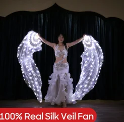 Ventilador LED branco seda