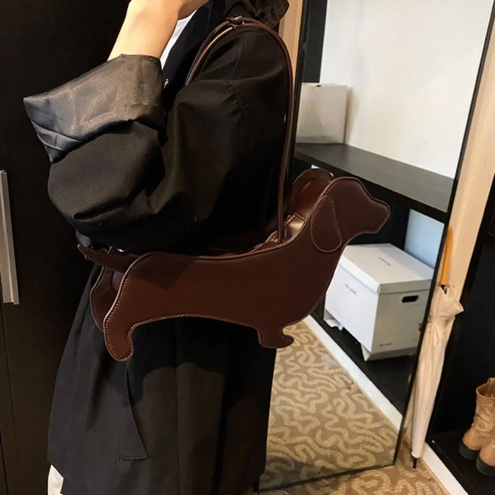 عارضة السجق الكلب الألماني الكلب حقيبة بو الجلود الإبداعية الحيوانات حقيبة كتف لطيف ثلاثي الأبعاد الكرتون حقيبة يد في الهواء الطلق