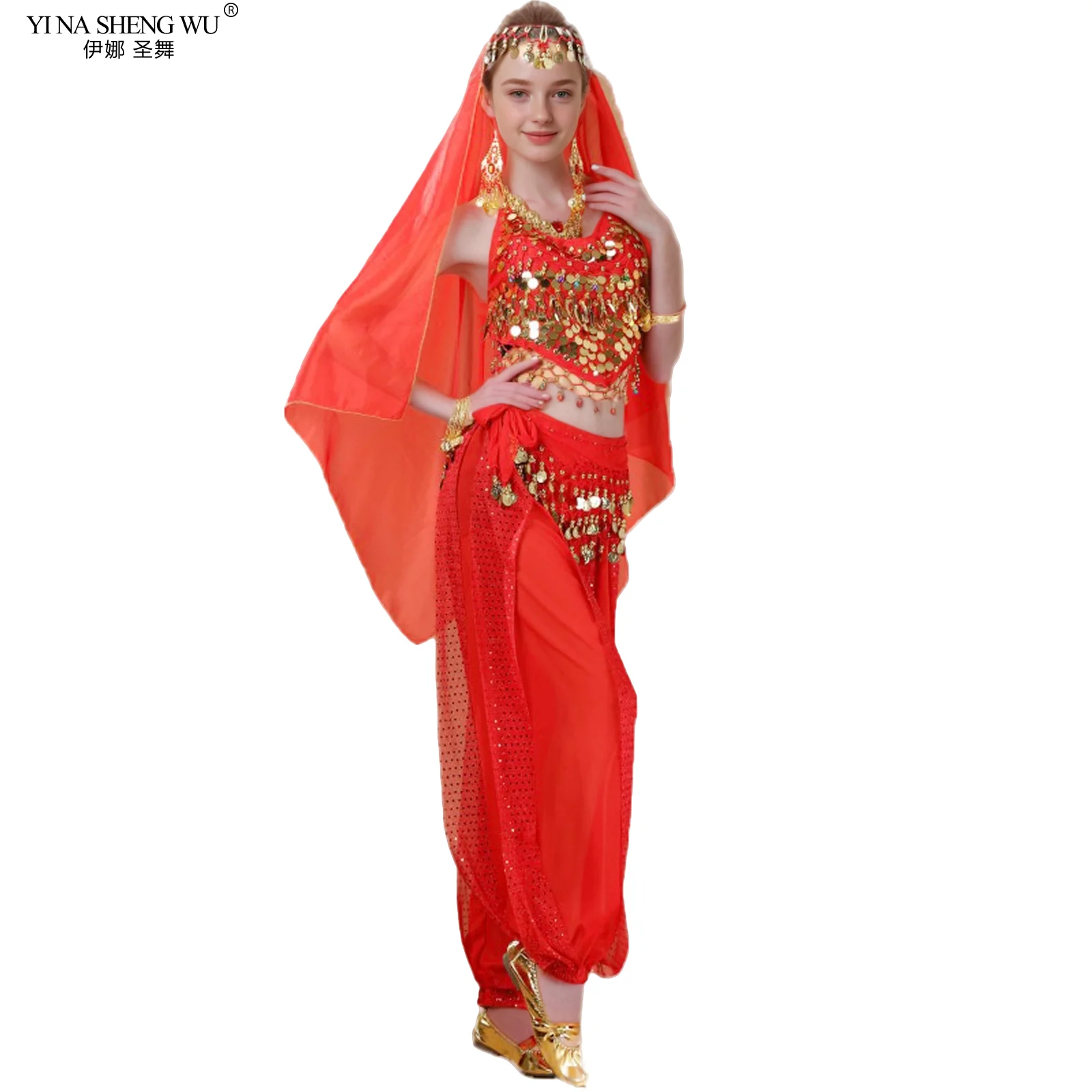 Costumes de danse du ventre cosplay pour femmes, ensemble de danse du ventre pour filles, vêtements de danse du ventre, taille JO7 pièces