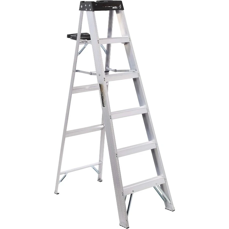 6-Foot Aluminum Step Ladder, 300-Pound Load Capacity, Type IA, AS3006