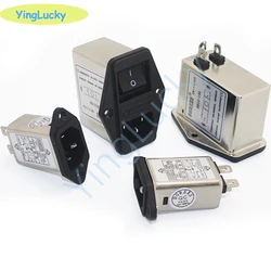 Arcade Power Filter Switch for Cabinet Machine Crane Vending Machine, EMI Filter, AC 115V, 250V, 6A, 10A, 50 Hz, 60 Hz
