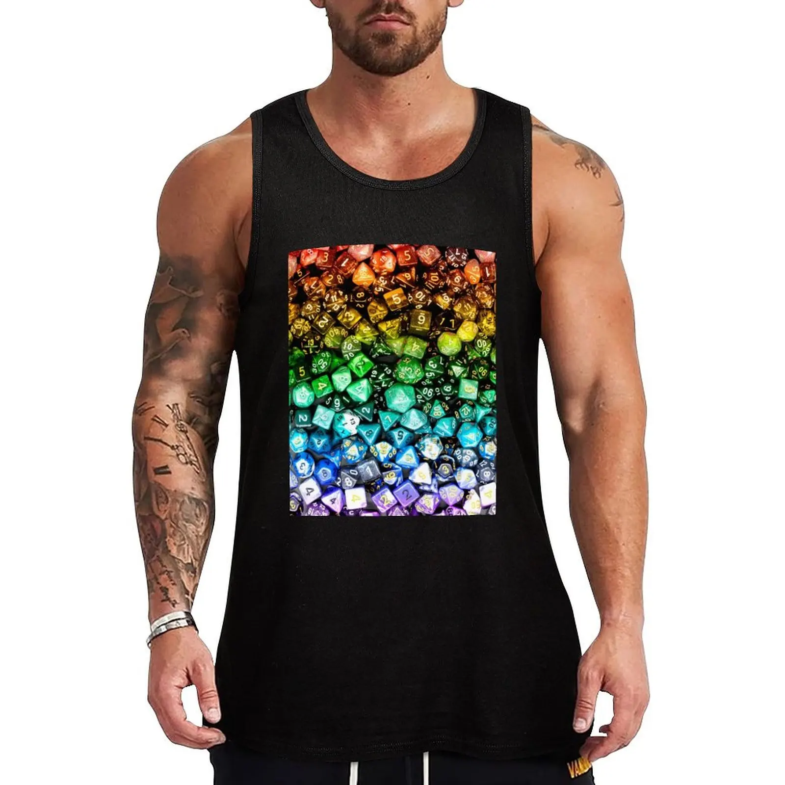 

Dice - Rainbow Tank Top muscular man Men's summer vest Men's singlets