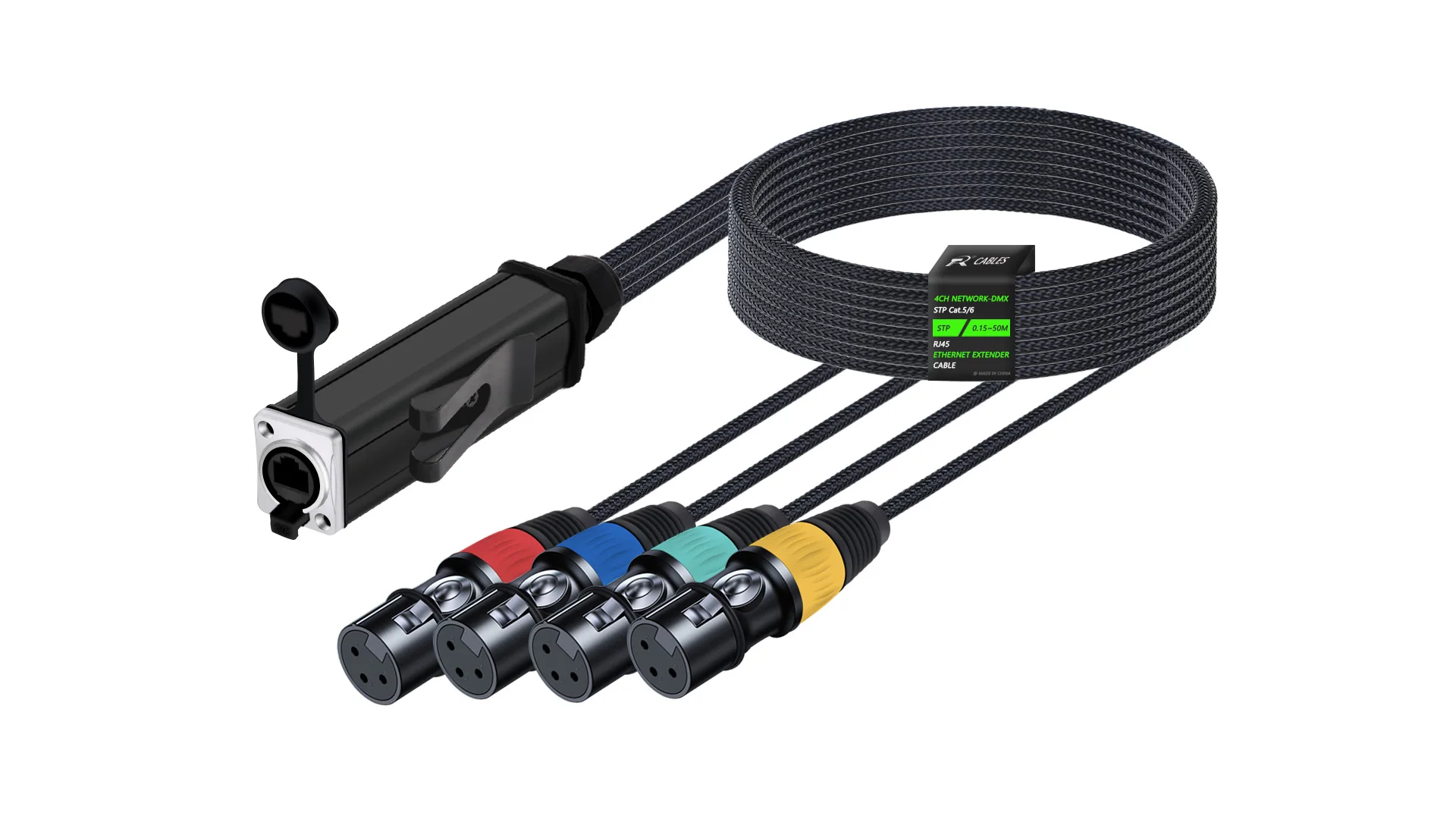 4-Kanal-Multi-Netzwerkempfänger über Ethercon-Kabel, XLR-Extender für Bühnenbeleuchtung, Aufnahmestudio, XLR-Kanal über Cat5/6-Kabel – Detail 11