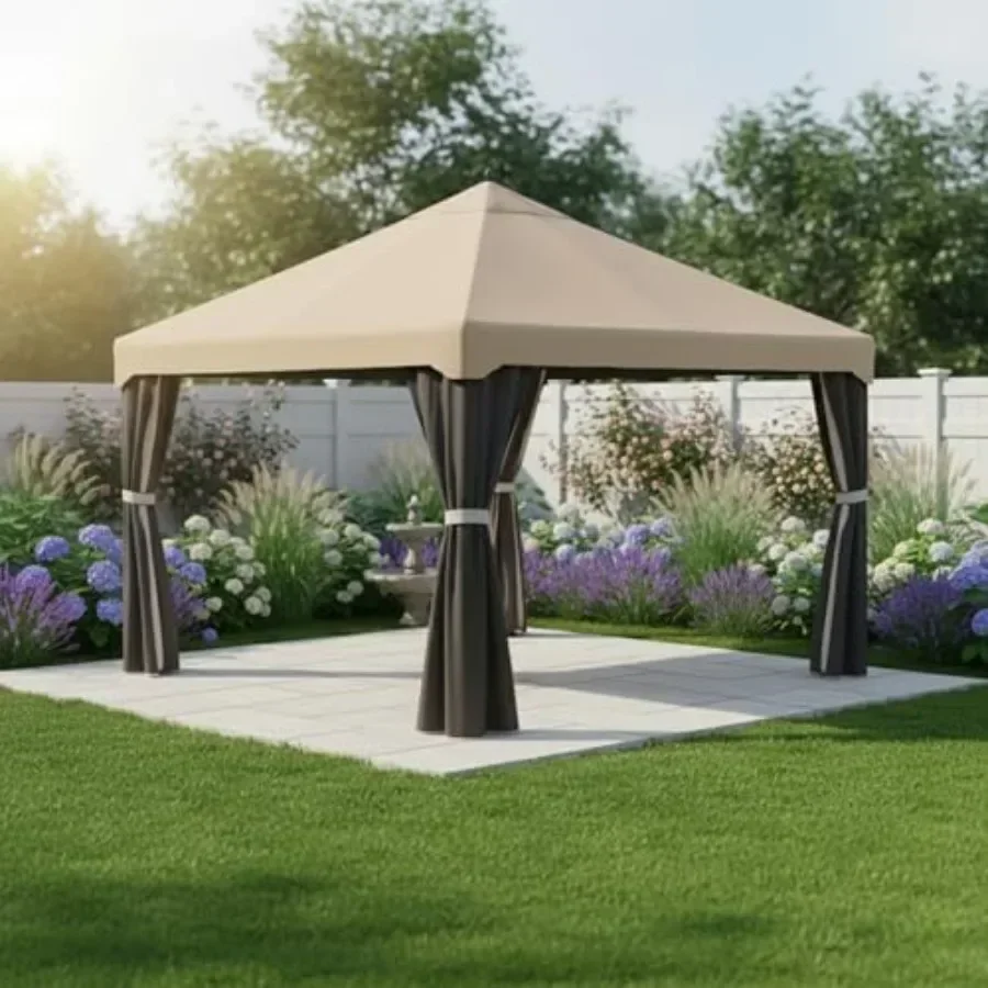 Reinforced RipLock 350 Replacement  Top Cover for Garden Treasures 10' x 12' Gazebo S-1210GZ S-1210GZN Weather-Resistant Polyes