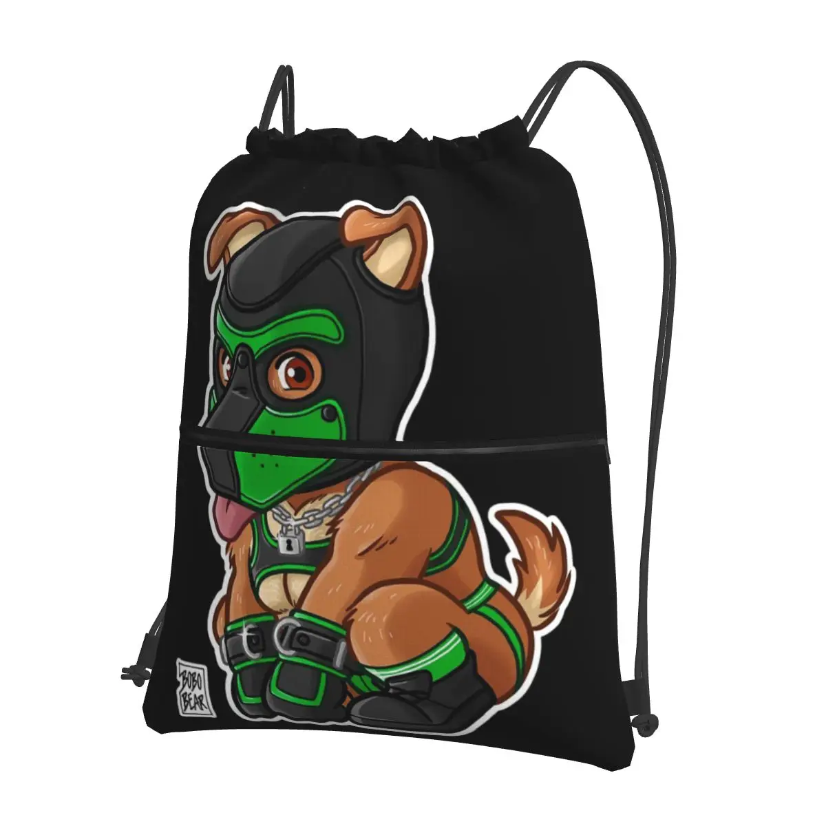 YFUL PUPPY - GREEN MASK - BEARZOO SERIES Sacs à dos sur mesure, Proximité Wstring, Bundle Pocket, Sacs de rangement pour écoliers