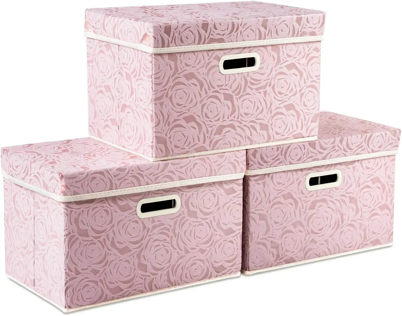 

Collapsible Storage Boxes with Lids Fabric Decorative Storage Bins Cubes Organizer Containers Baskets with Cover Handles Divi