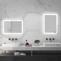 LED bathroom mirror 50 x 70 cm with 3 light colors and touch switch, IP44, automatic anti-fog, memory function