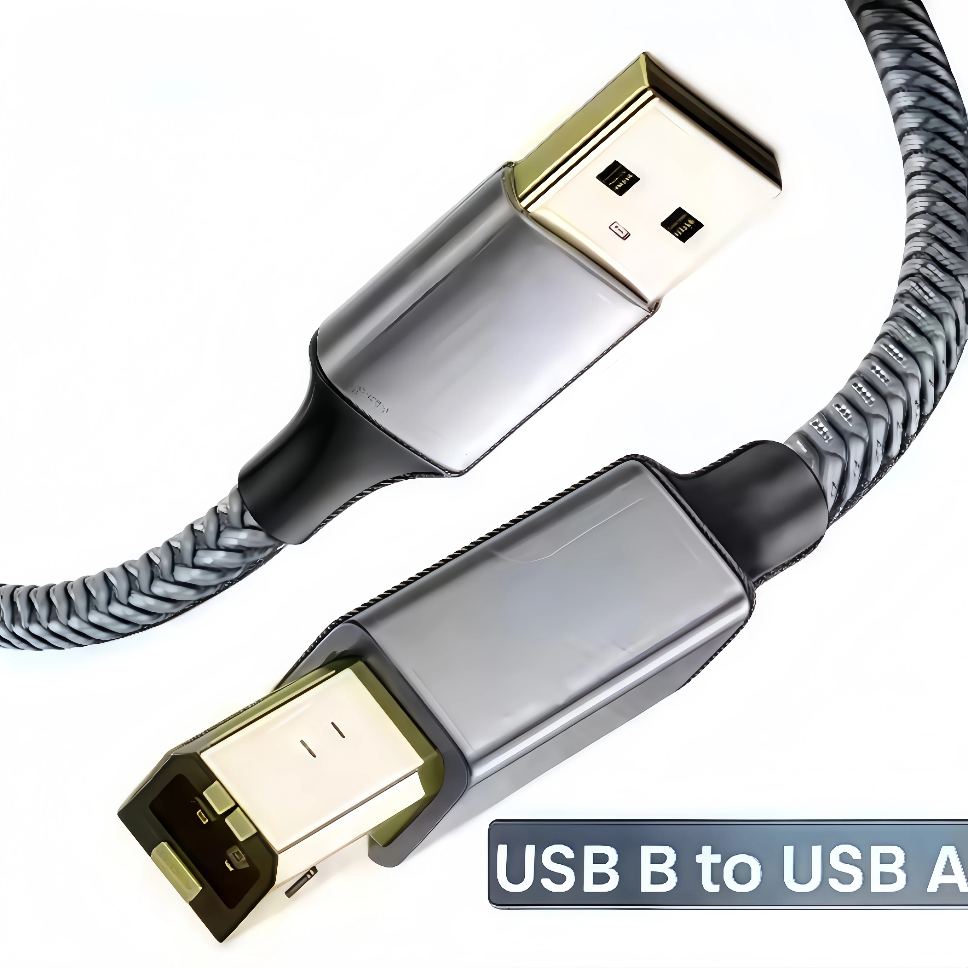 USB 2.0 A Male to B Male Cable - 6ft High-Speed Cord for Printers and Scanners, Universal Compatible with HP, Canon, Epson