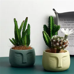 3D Face Cement Ashtray Mould DIY Concrete Planter Making Tools Silicone Flower Pot Mold Resin Craft Candle Holder Maker