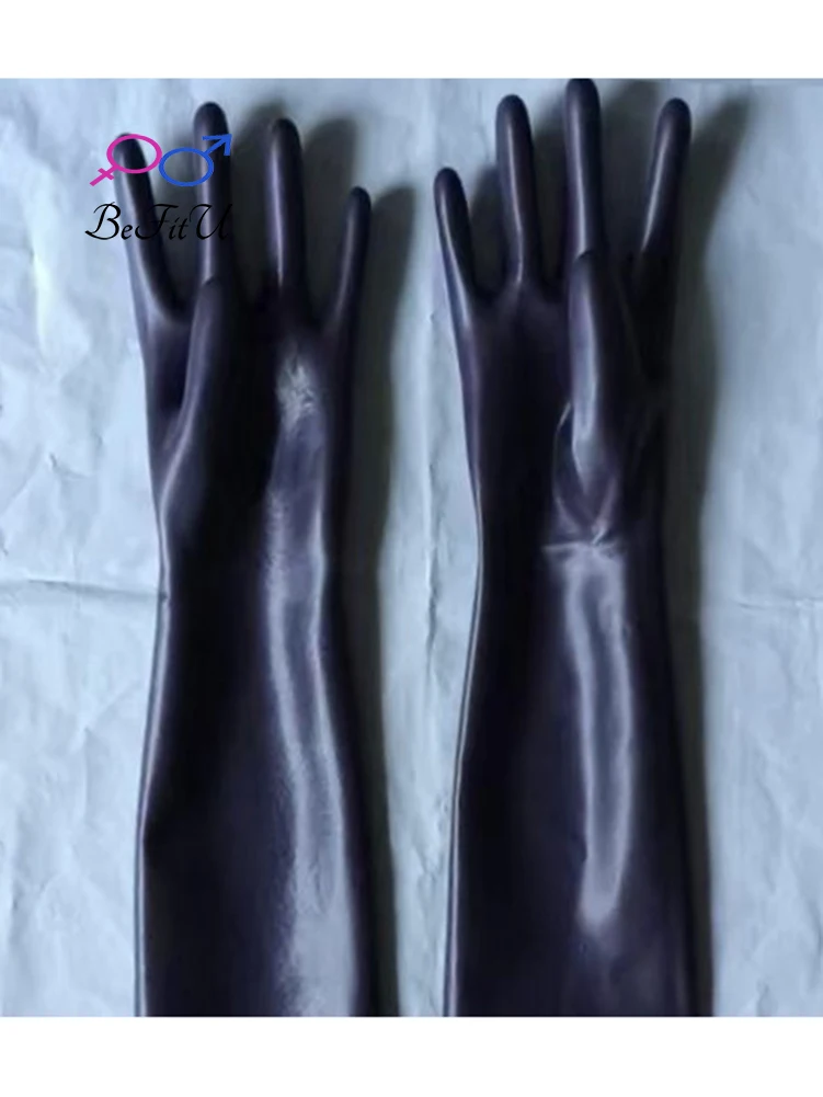 Plus Thickness 0.6mm Latex Gloves  Fetish Mittens Finger Seamless  Gloved Unisex  Natural 3D  Extra