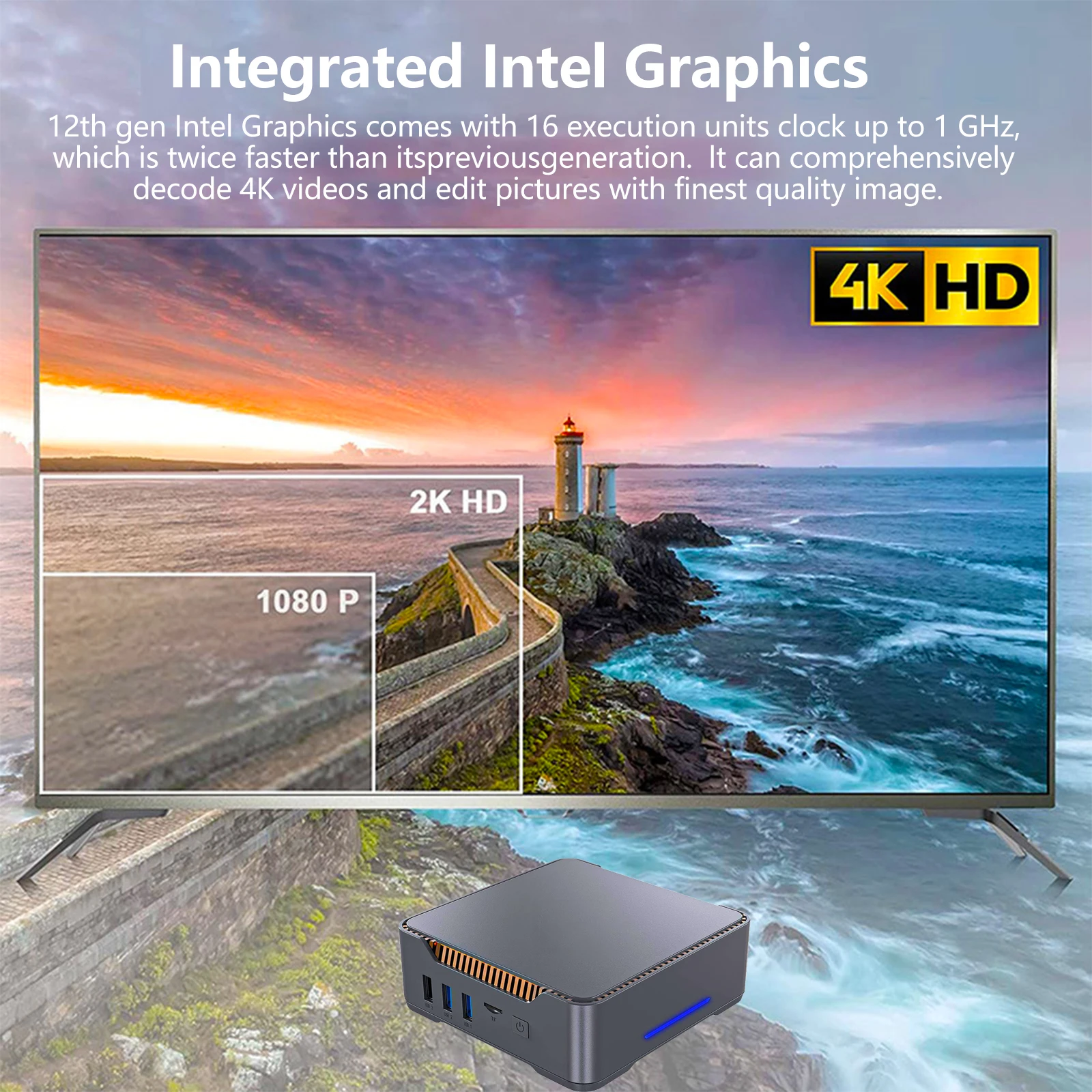Mini PC Intel Processor N100 4-core 4-thread Computer 16GB DDR5 512GB SSD WiFi 5G BT4.2 Mini PC Desktop Comp DIY Gaming Computer