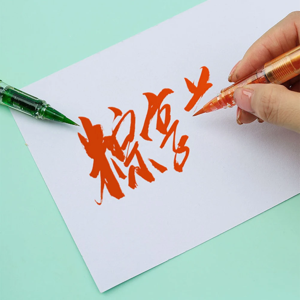 

5 pcs Fountain Calligraphy Refillable Ink Pens For Kids Students Artists Writing Stationery Reusable Painting Pen Calligraphy
