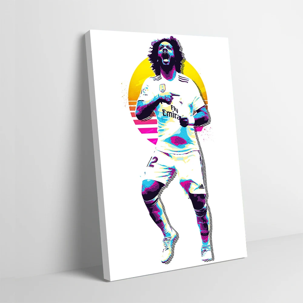 Marcello Real Madrid Football Art Printing Poster Pictures Wall Art Canvas Painting for Gaming Room Decoration Home Decor Items
