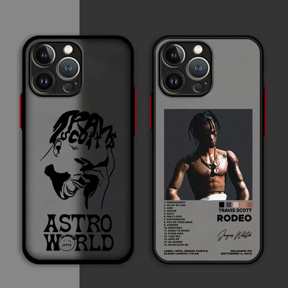 Custodia per telefono di lusso Travis Scott Cactus Jack per iPhone 15 14 13 12 11 Pro Max X XR XSMax 7 8 Plus Cover posteriore trasparente opaca