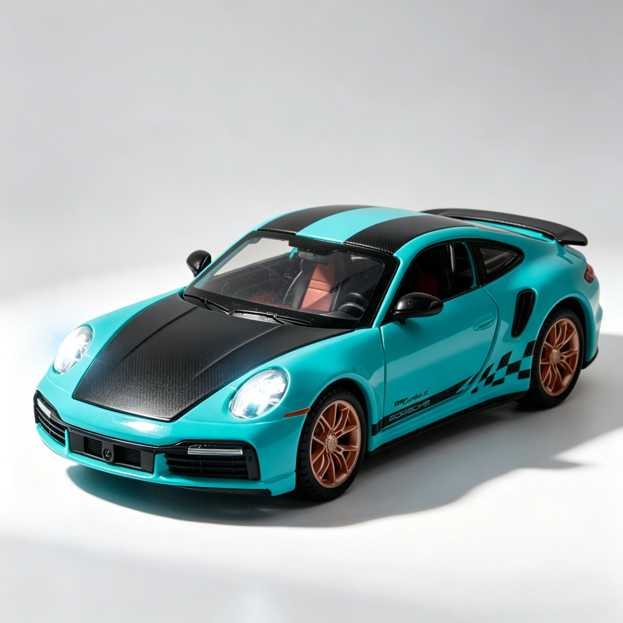 

1:24 911 Turbo S Toys Model Car Diecast Alloy Sport Car 4 Door Opened Metal Body Rubber Tire Sound Light Pull Back Toy Kids Gift