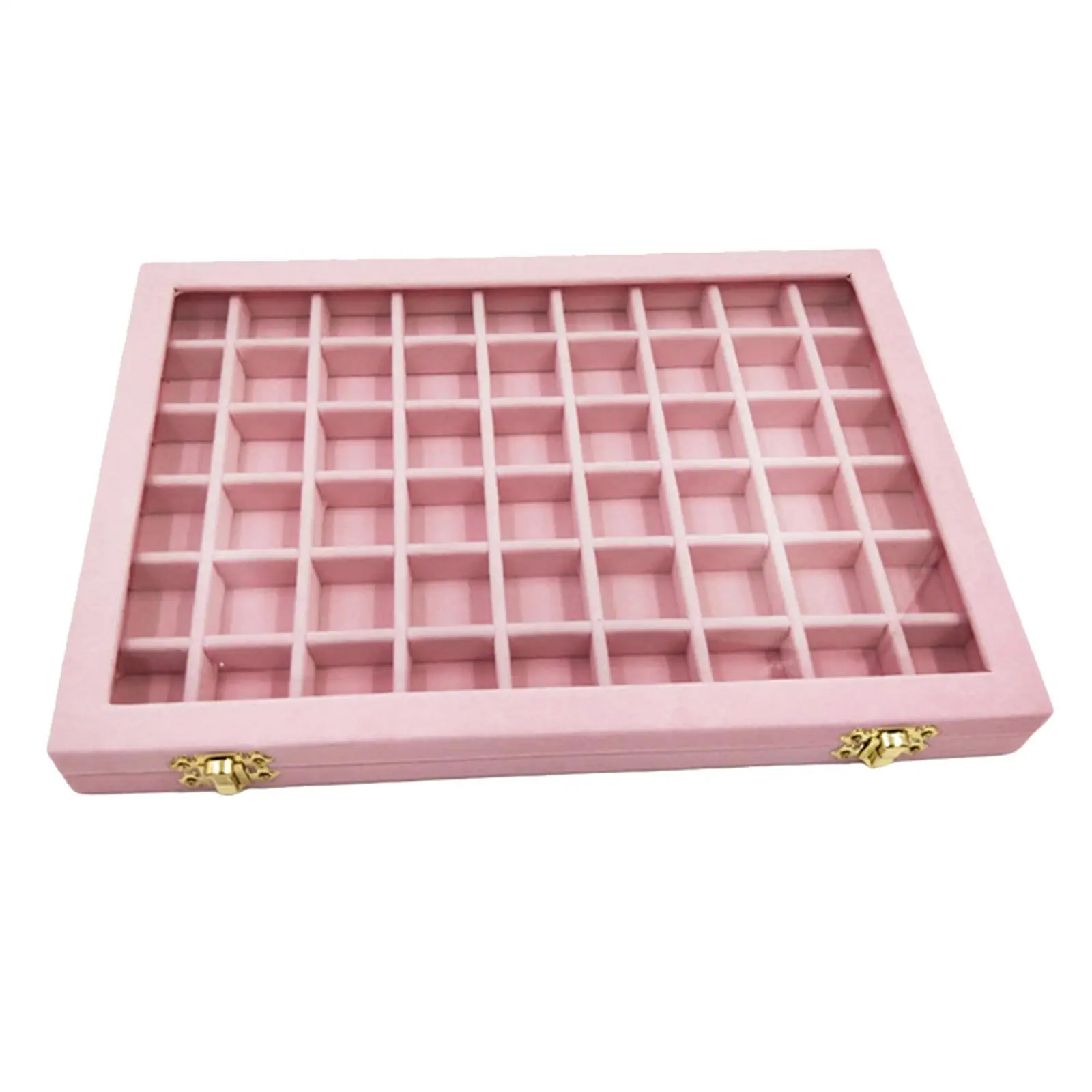 Caja superior de cristal de almacenamiento de cuentas de diamantes de pulseras de presentación de joyería de terciopelo