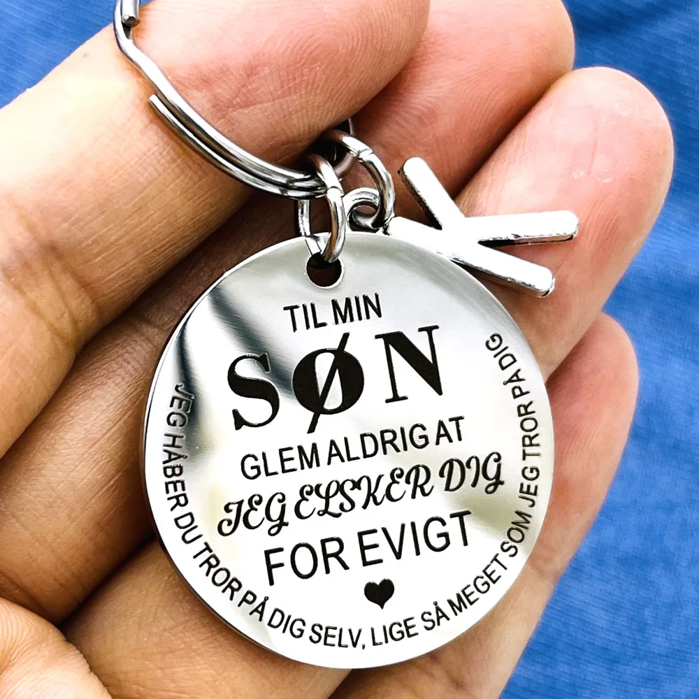 Danish Language To My Son Daughter Inspirational Birthday Gift Keychain Best Gift Idea for Son Daughter Stocking Stuff Gifts