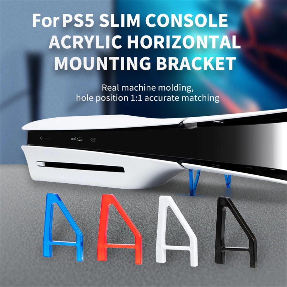 Horizontal Bracket Of PS5 SLIM CD-ROM Drive Host, Stand For PS5 SLIM Disc Edition Mounts Holds New PS5 Slim Easy Stand