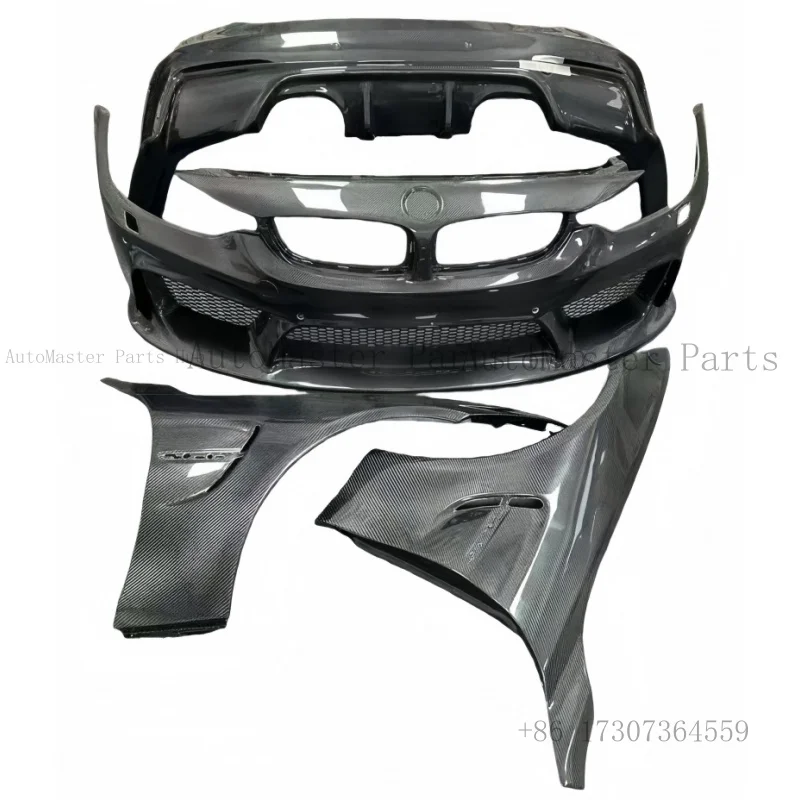 Suitable for BMW M3M4 F80F82F83 Retrofit Upgrade, All Carbon Fiber Front and Rear Bumper Mudguard Surround Kit