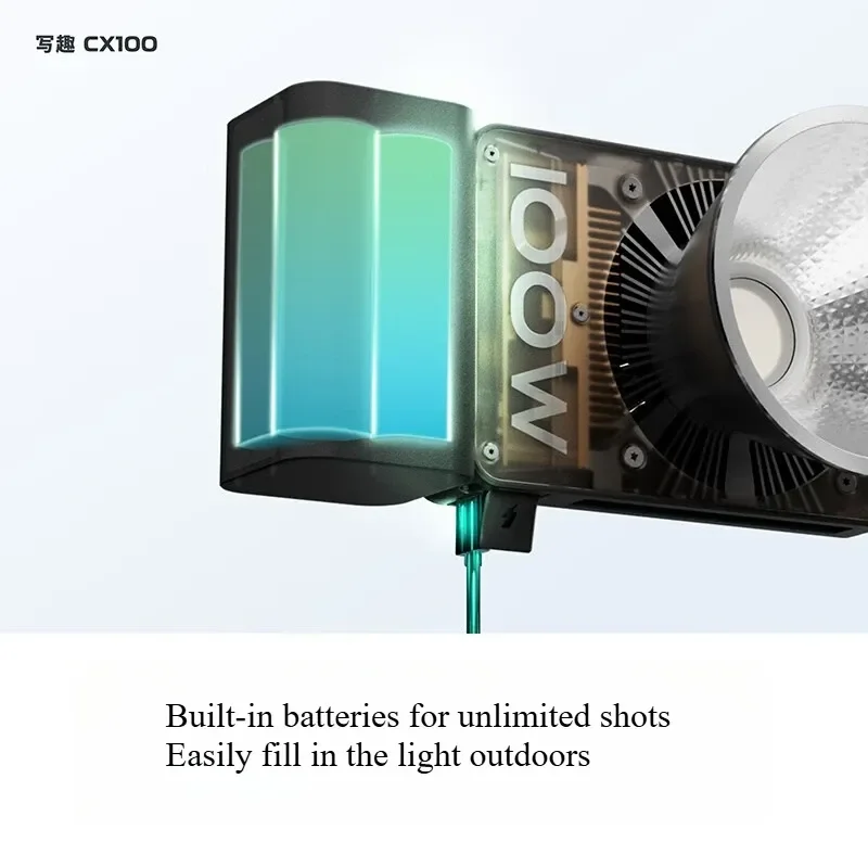 CINEPEER CX100 100W Professional Portable Fill Light for Indoor/Outdoor Video Shooting Live Photographic Lighting