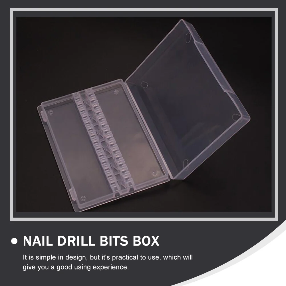 4 Pcs Grinding Head Storage Box Finishing Case Nail Drill Bits Holder Organizer Polishing Manicure