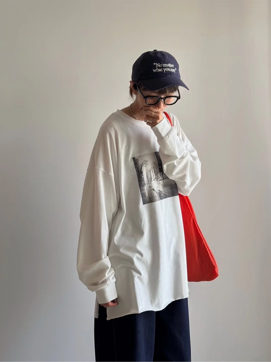 

Мужская хлопковая футболка Street Sle Long Sve round Ne, черно-белая с принтом в стиле ретро, американская ранняя весна, новое поступление