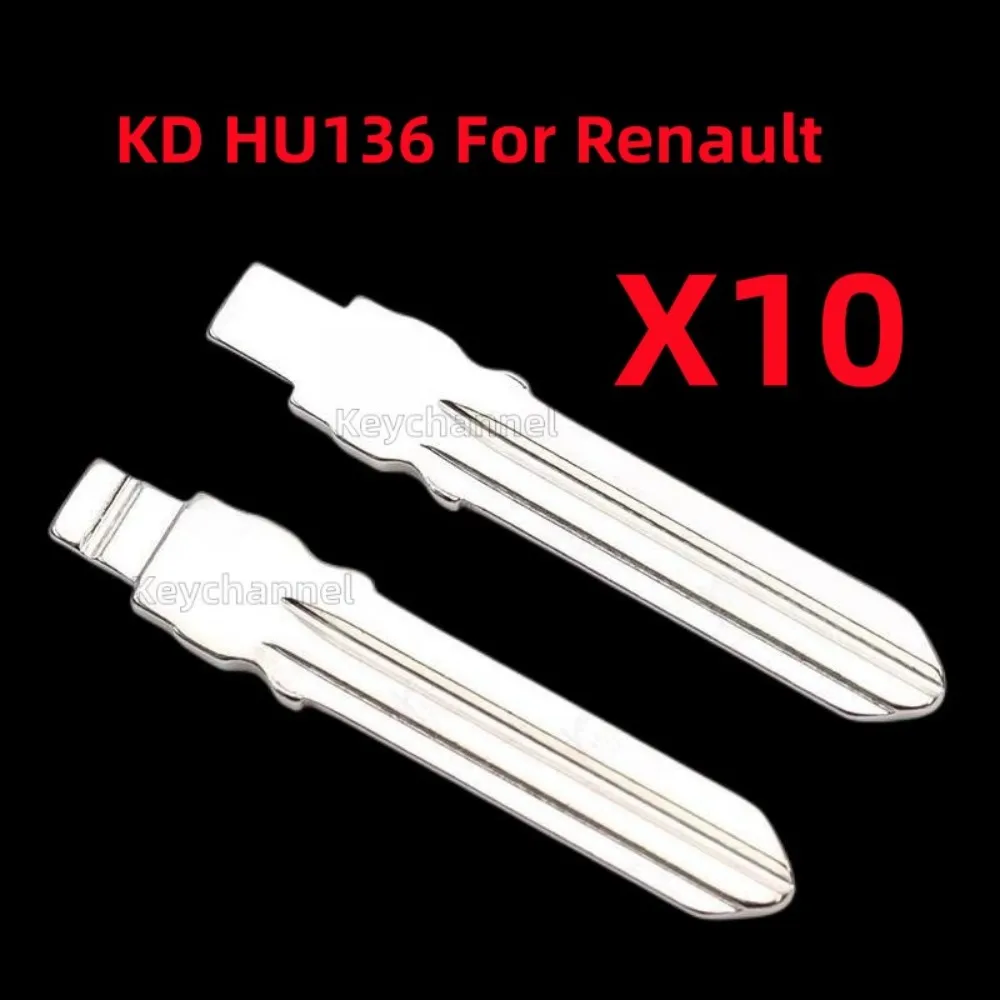 Keychannel 10pcs Autosleutelblad HU136TE KD VVDI HU136 Sleutel Leeg Flip Sleutel voor Xhorse KEYDIY JMD Afstandsbediening voor Renault Dacia Nissan