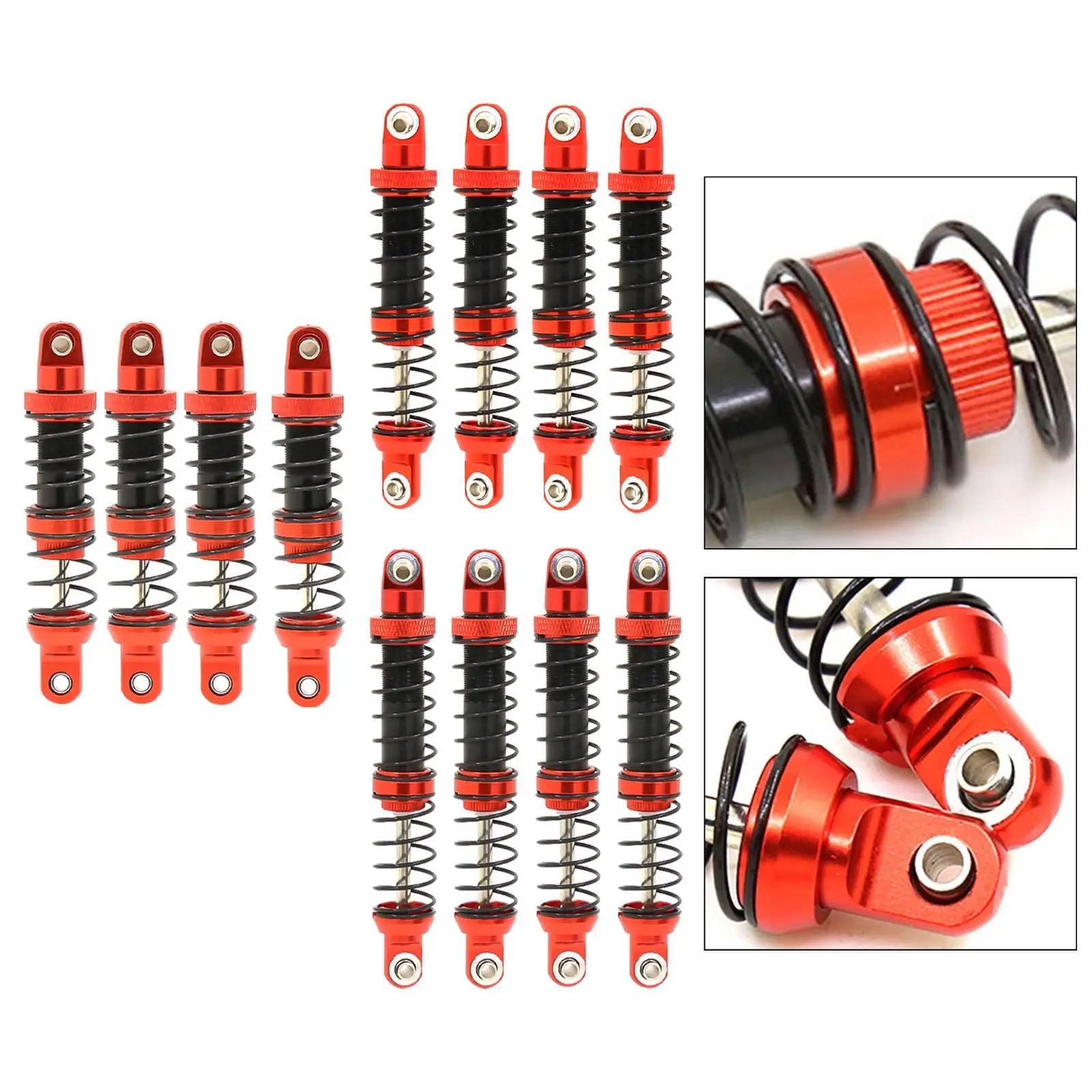 

RC Car Front and Rear Shock Absorber Set Double-stage Shock Oil Adjustable Damper Set for TRX4 D90 Metal Upgrade Accessories