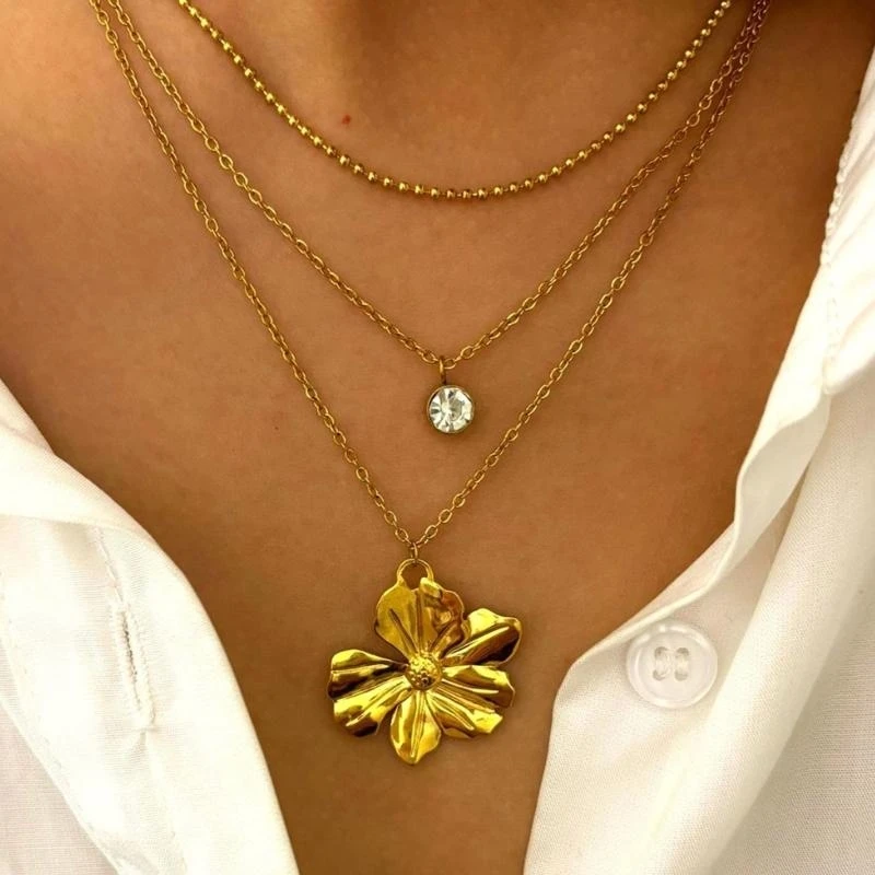 E1PE Bead Chain Necklace Fashionable Pendant Neck Chain for Urban Professionals