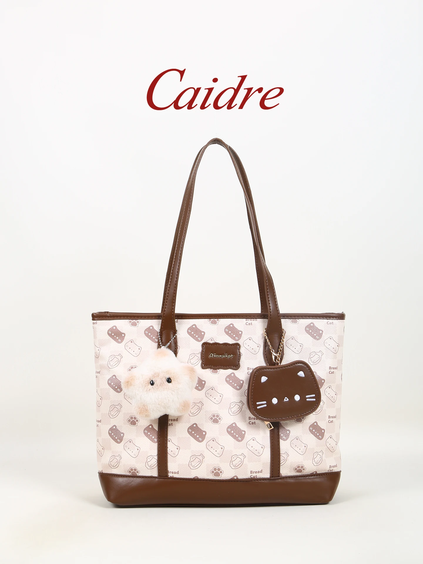

Caidre Adorable Tot Bag Women's New 2026 College Class Commuter Bag High Single Shoulder Underarm Bag Korean Style Soft PU