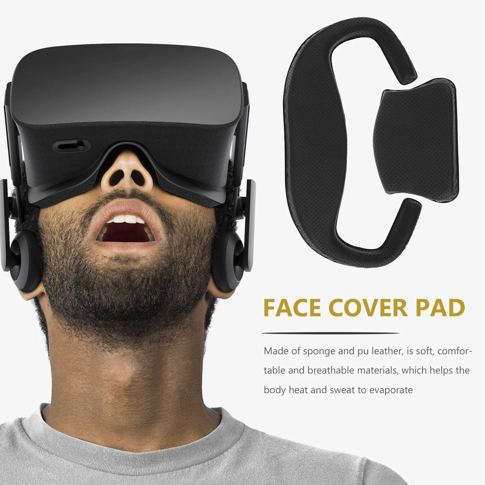 

Комплект из 1 шт. эргономичных накладок для VR-гарнитуры: влагозащитные, светонепроницаемые, из ПУ-губки, для комфорта и защиты лица, совместимые с VR-устройствами