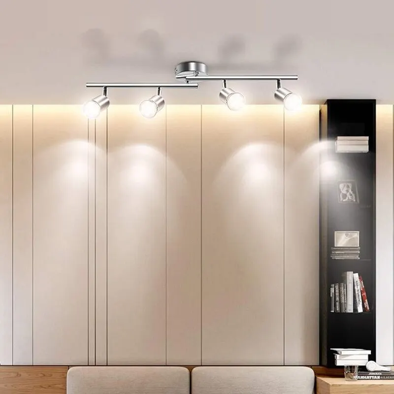 Luces Led de techo GU10, bombilla LED multiángulo ajustable, lámpara de techo para dormitorio, sala de estar, Bar y tienda, iluminación de decoración