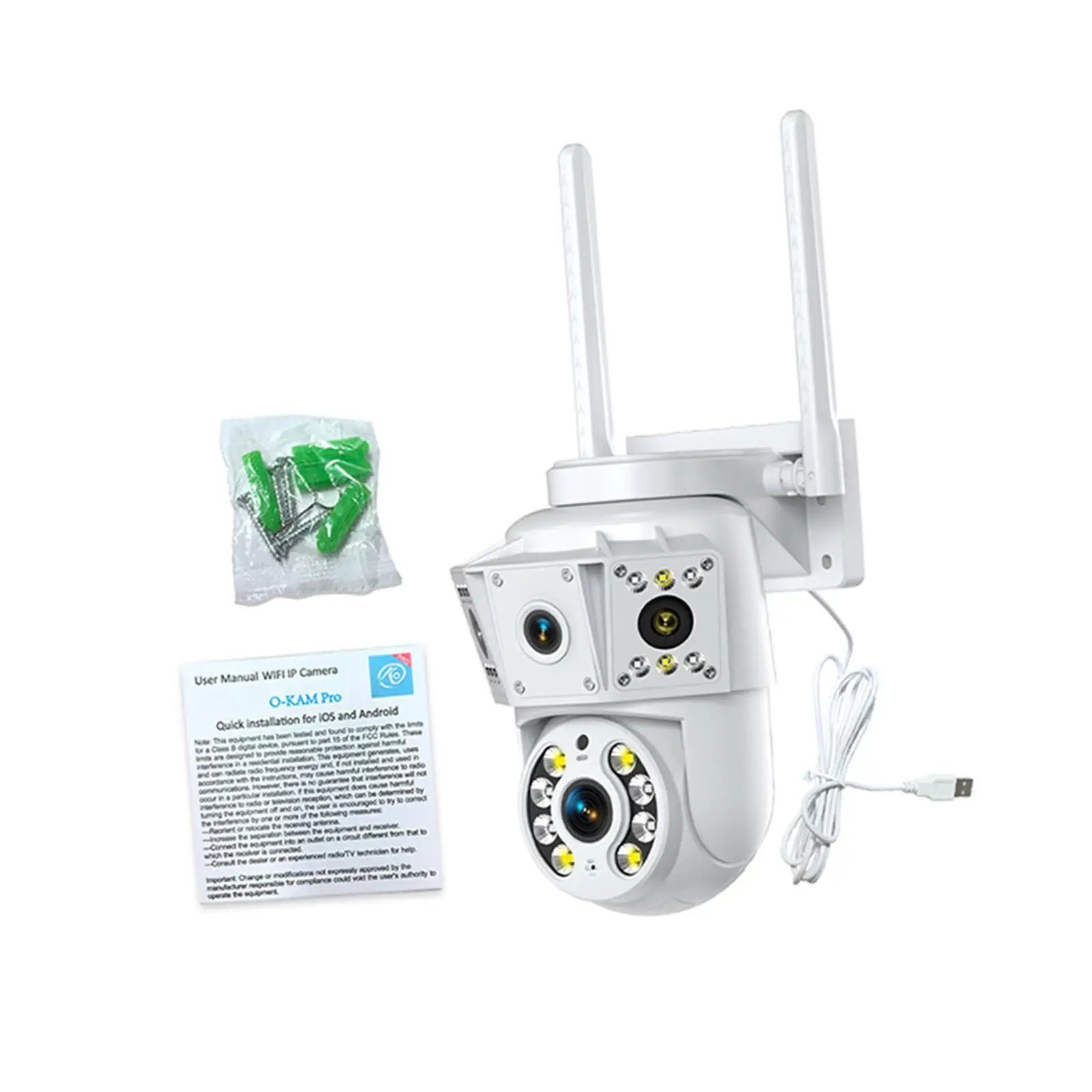 Security Camera IP66 Waterproof Home Security Compact Rotatable Easy to Set up 200W 2 Way Intercom High Reliability Professional