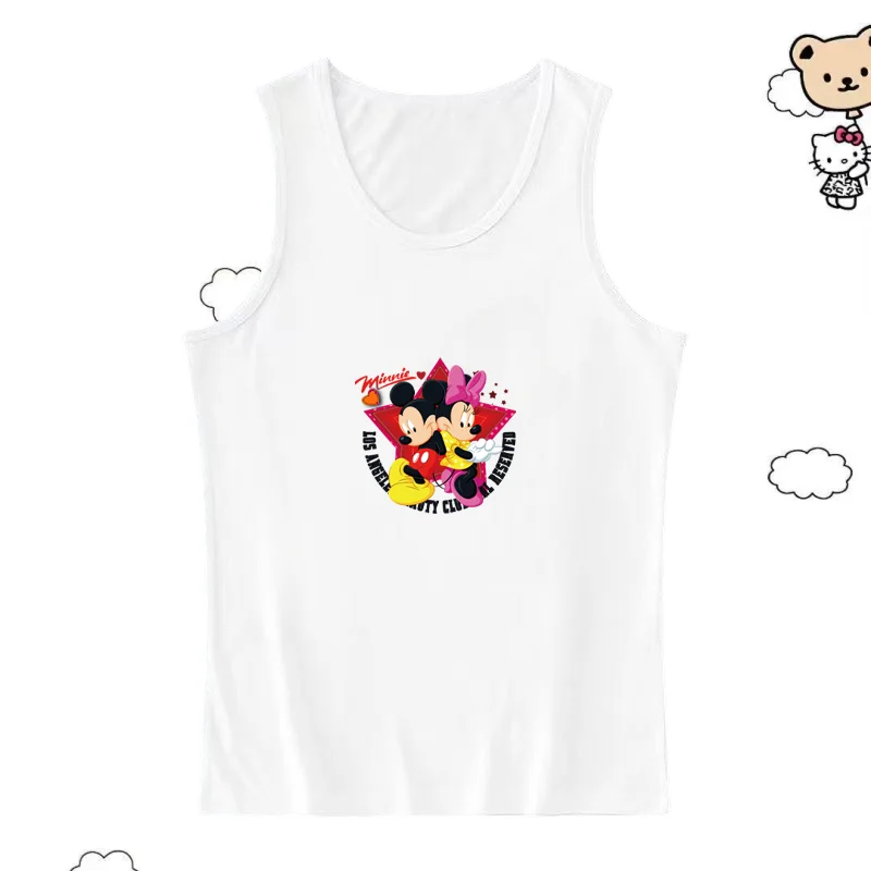 

2025 Brand Summer Women's Vest Summer Elastic Round Neck Top Sleeveless Printed Vest Multifunctional Comfortable and Casual