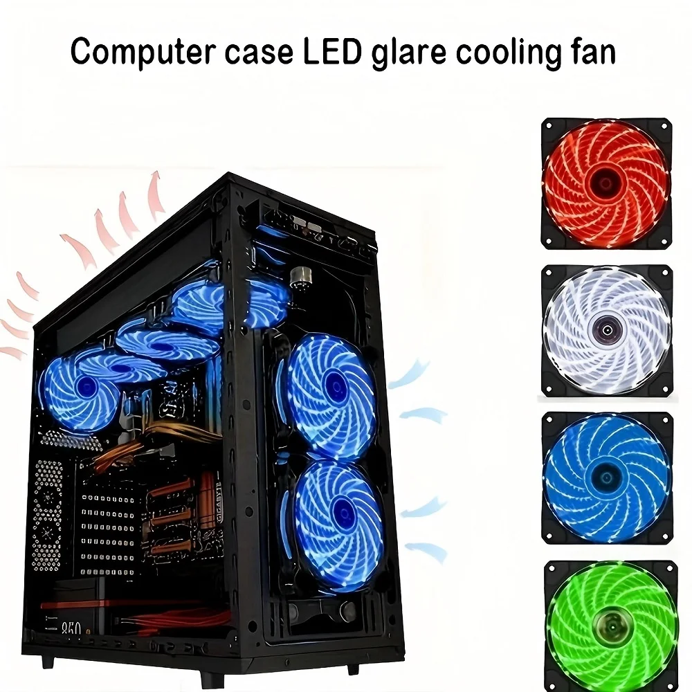 

12CM RGB LED PWM Light Heat Dissipation Fan 12V DC 15 Lights Computer Case Cooling Fan Luminous Chassis Fan