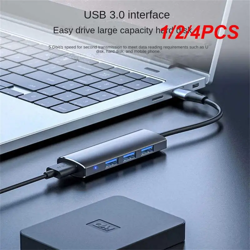 1/2/4PCS USB HUB 3 0 4 Ports USB 3.0 Adapter 5Gbps High Speed Multi USB-C Splitter for Macbook PC Accessories tipo c