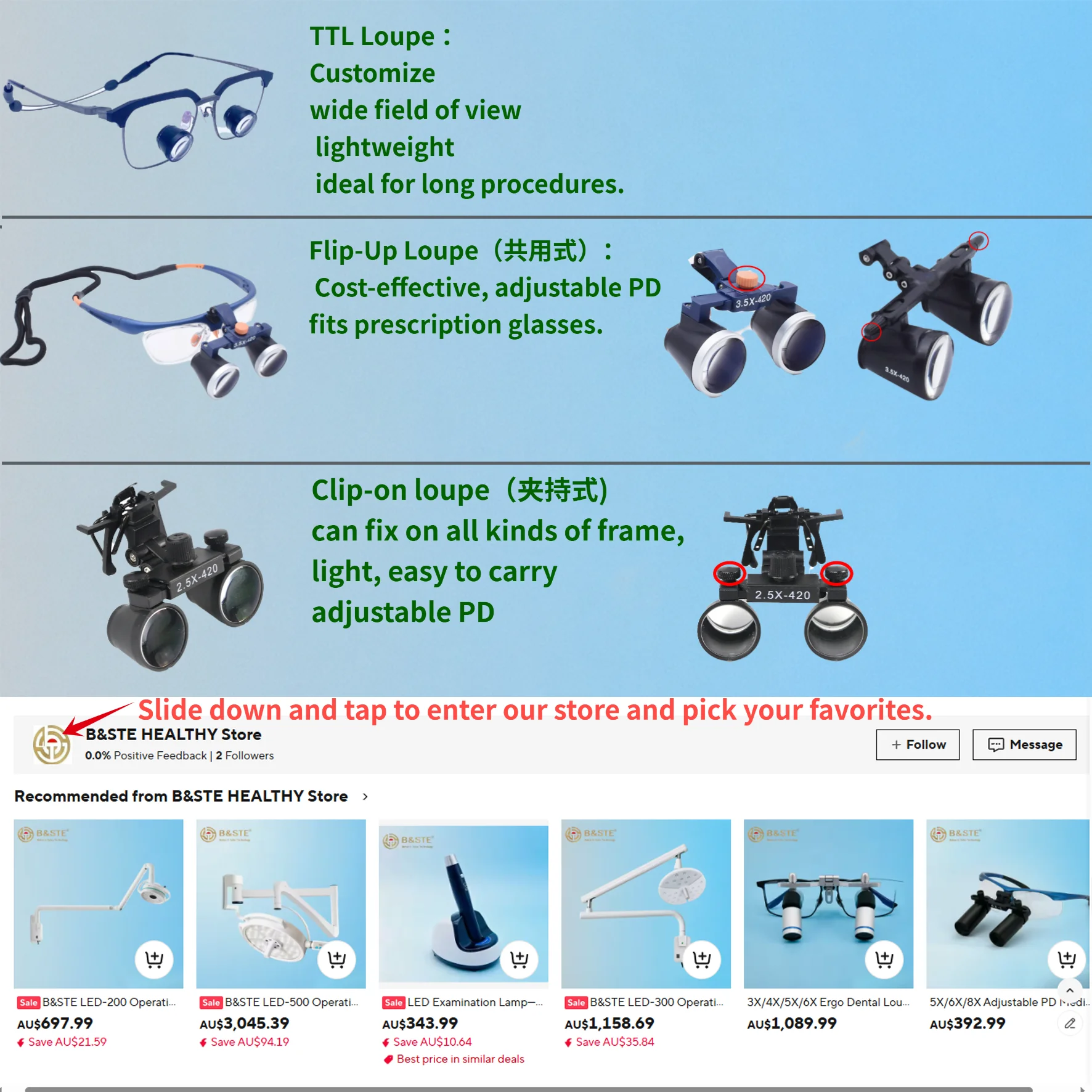 2.5X/3.5X Dental Loupes Adjustable Pupillary Distance Dentist Magnifying Glasses Surgical Binocular Loupe - view 6